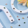 16Pcs 8 Colors Real 18K Gold Plated Brass Inlaid Cubic Zirconia Charms ZIRC-HS0001-05-5
