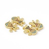 Brass Micro Pave Cubic Zirconia Connector Charms KK-E068-VC083-3