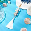 Natural Shell & Polyester Tassel Pendant Decorations HJEW-JM02825-01-2