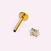 316L Stainless Steel Clear Cubic Zirconia Threadless Labret Stud WGB6B2D-05-1