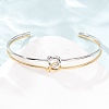 Duo Tone 304 Stainless Steel Knot Open Cuff Bangles for Women SA-CBA2192-05GP-04-2
