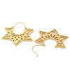 304 Stainless Steel Hollow Star Hoop Earrings EJEW-P248-06G-3