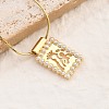 Brass & Plastic Imitation Pearl Hollow Virgin Mary Rectangle Pendant Snake Chain Necklaces for Women NJEW-Z053-02G-02-2