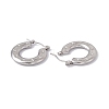 Tarnish Resistant 304 Stainless Steel Donut with Star Hoop Earrings for Women EJEW-E199-03P-2