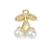 Brass Micro Pave Clear Cubic Zirconia Pendants KK-M322-51G-1