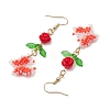 Glass Seed Beads Butterfly Dangle Earrings EJEW-MZ00347-01-4