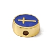 Real 18K Gold Plated Brass Enamel Beads LS-KK-F814-04G-02-3
