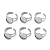 Non-Tarnish 304 Stainless Steel Cuff Ring Settings STAS-E202-02A-P-1