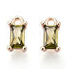 Brass Cubic Zirconia Charms X1-KK-S350-367F-1