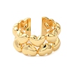 Heart Double Layer Brass Open Cuff Rings for Women RJEW-A046-02G-2