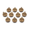 Flat Round with Tree Tibetan Style Alloy Pendants X-TIBEP-R338-10AB-NR-1