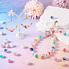 198Pcs 9 Colors Frosted Baking Paint Crackle Glass Beads with Glitter Powder DGLA-TA0001-23-7