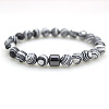 Synthetic Malachite Round Beaded Stretch Bracelets for Men Women FS-WG77712-08-1