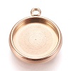 Ion Plating(IP) 304 Stainless Steel Pendant Cabochon Settings STAS-K202-03E-RG-1