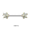 316L Stainless Steel Crystal Rhinestone Flower Nipple Rings WGF1FC0-04-1