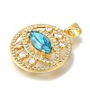 Brass Micro Pave Cubic Zirconia Pendants KK-K389-041G-2