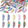 40Pcs 10 Colors 201 Stainless Steel Filigree Pendants STAS-GA0001-78-1
