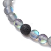 5Pcs Frosted Synthetic Round Moonstone Beads Stretch Bracelets for Men Women BJEW-JB11644-5