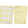 20 Sheets 2 Colors Heart & Rectangle Paper Self-Adhesive Embossed Stickers DIY-CP0010-59-1