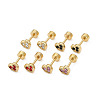 Heart Rhinestone Ear Fake Plugs EJEW-H105-26G-2