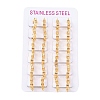 Ion Plating(IP) Polishing 304 Stainless Steel Spike Rivet Hoop Earrings for Women EJEW-M001-05G-3