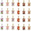 24Pcs 6 Colors Alloy Enamel Pendants FIND-FH0005-69-1