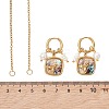 Abalone Shell Pendant Necklace & Hoop Earrings with Shell Pearl & Natural Freshwater Pearls SJEW-JS01379-02-5