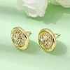 Brass Micro Pave Cubic Zirconia Stud Earrings EJEW-G471-13G-01-3