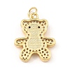 Brass Cubic Zirconia with Shell Pendants KK-K342-07G-2