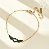 Valentine's Day 304 Stainless Steel Rhinestone Heart with Angel Wings Link Bracelets SA-CBA5F76-01G-2