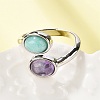 Natural Amethyst & Amazonite Finger Rings RJEW-A068-02P-02-3