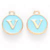 Golden Plated Alloy Enamel Charms ENAM-S118-04V-1