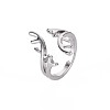 Branch Cuff Finger Rings for Girl Women RJEW-S038-197-1
