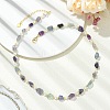 Raw Rough Natural Fluorite Necklaces NJEW-JN06637-1