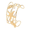 304 Stainless Steel & Plastic Pearl Cuff Bangles BJEW-H641-06G-2