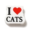 Cat Themed with Words I Love Cats Silicone Focal Beads SIL-P007-D04-1