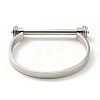 304 Stainless Steel D Shape Bar Screw Bangle BJEW-G636-04B-P-1