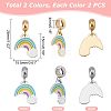 Unicraftale 4Pcs 2 Colors 304 Stainless Steel European Dangle Charms STAS-UN0034-28-5