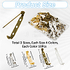 120Pcs 12 Styles Iron Brooch Findings IFIN-SP0001-31-2