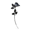 Plastic & Iron Artificial Gothic Rose Flower Stem with Black Leaves PL-CBAC0DE-01-2