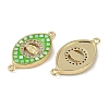 Rack Plating Brass Micro Pave Clear Cubic Zirconia Horse Eye Connector Charms KK-U032-28G-2