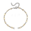 2Pcs Two Tone 304 Stainless Steel Oval Link Chains Bracelet Making AJEW-JB01665-2
