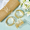 4Pcs Leaf Iron Cuff Bangles BJEW-SP0001-15G-3