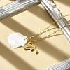 Summer Beach Natural Shell & 304 Stainless Steel Pendant Necklaces for Women NJEW-P323-01A-G-2