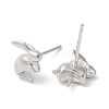 Rhodium Plated 925 Sterling Silver Stud Earring Findings STER-M114-21P-2