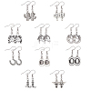 10 Pair 10 Style Alloy Dangle Earrings with 304 Stainless Steel Pins EJEW-AB00035-1