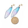 Resin Butterfly Wing Dangle Stud Earrings EJEW-JE05047-3