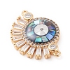 Brass Micro Pave Cubic Zirconia Links Connectors X-ZIRC-K085-08G-1