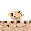 Brass & Clear Cubic Zirconia & Black Lip Shell Epoxy Resin Box Clasps KK-P291-35G-3