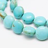 Flat Round Synthetic Turquoise Beads Strands TURQ-I022-10x5mm-05-1